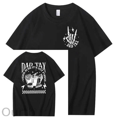 Funny Dad Tax Pattern Print 100% Cotton T-Shirt