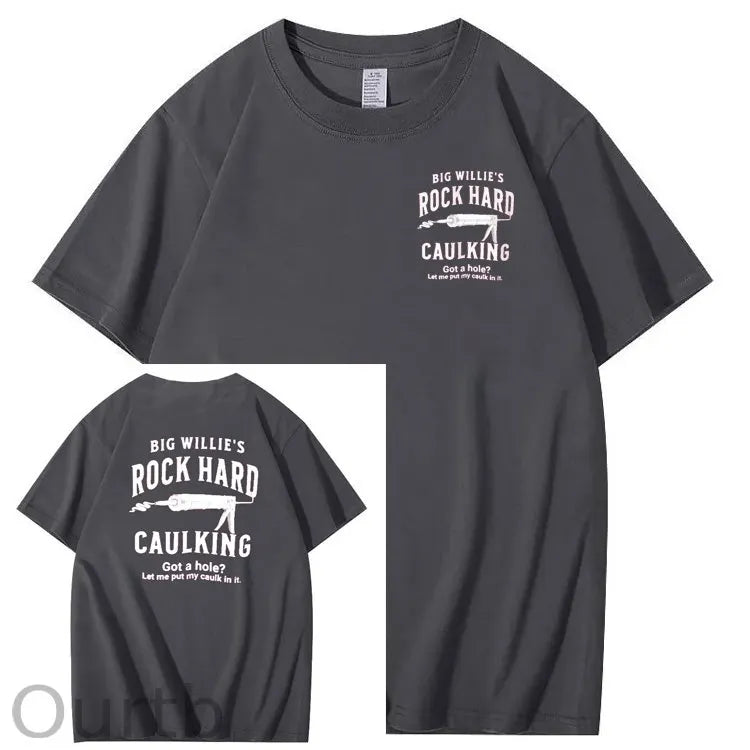 Big Willie’s Rock Pattern Print Crew Neck T-Shirt