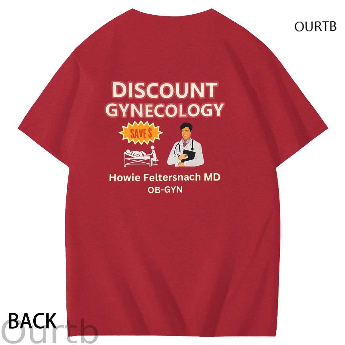 Discount Gynecology Howie Feltersnach MD OB-GYN Art Pattern Print T-Shirt