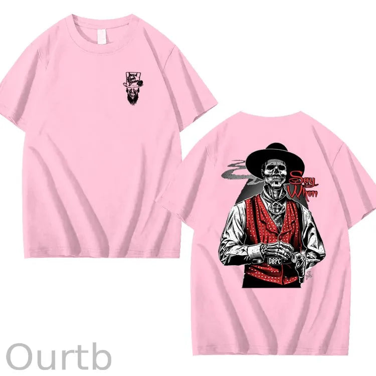Say When Old West Death Dealers Collection Tombstone Ghost Town Zombie T-Shirt, Cowboy Shirt, Full Color, Full Size