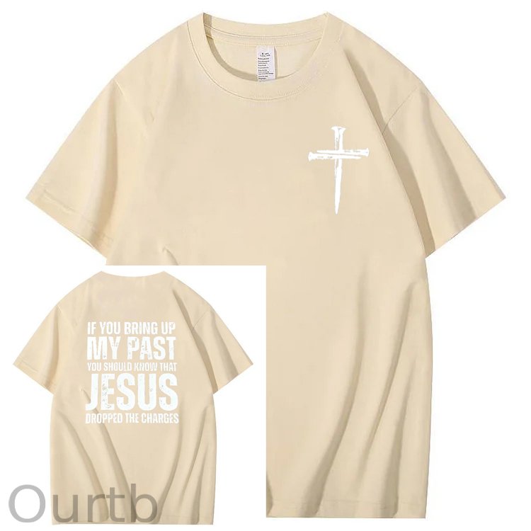 Bring Up My Past Jesus Pattern Print Crew Neck T-Shirt