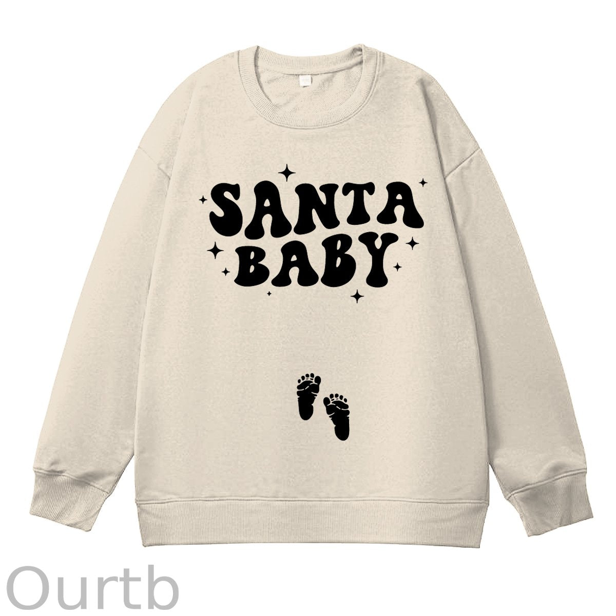 Christmas Santa Baby Pregnancy Skeleton Maternity 100% Cotton Sweatshirt