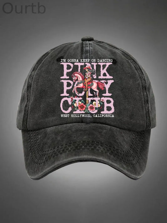 I'm Gonna Keep On Dacing Pattern Washed Hats
