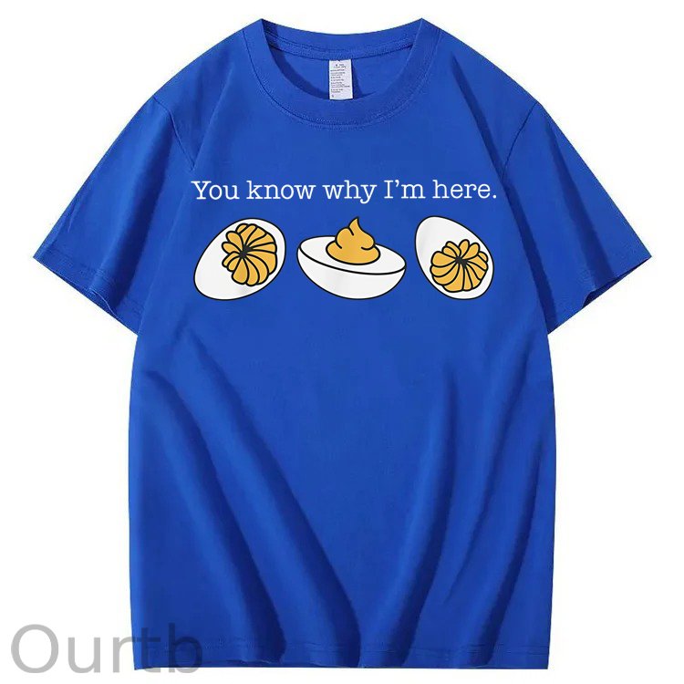 Retro Thanksgiving Dinner You Know Why I'm Here Deviled Egg 100% Cotton T-Shirt