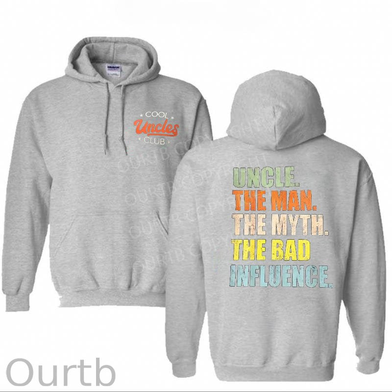 Cool Uncles Club  Pattern Printed Classics Hooded Sweatshirt