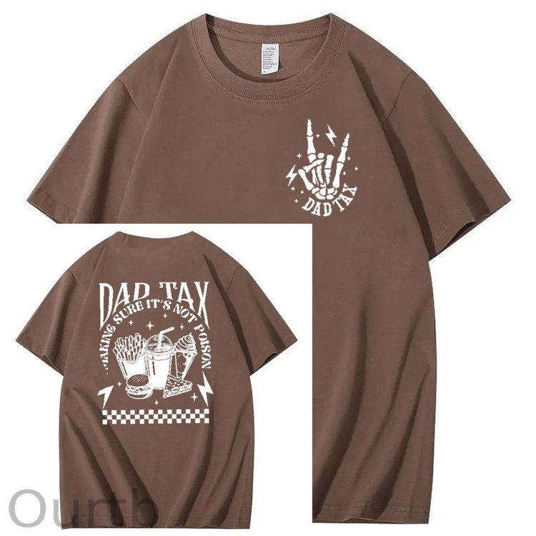 Funny Dad Tax Pattern Print 100% Cotton T-Shirt