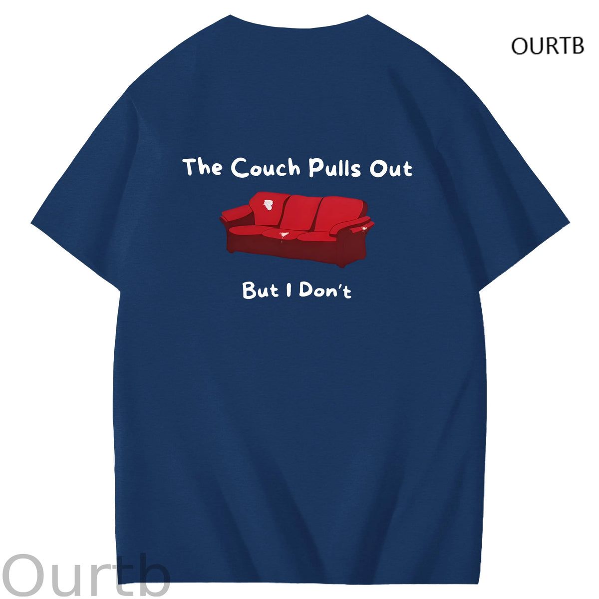 The Couch Pulls Out But I Don't Funny Adult Art Pattern Print T-Shirt