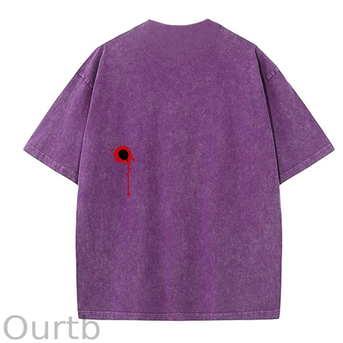 I'm Fine Pattern Washing And Aging Process Crew Neck T-Shirt