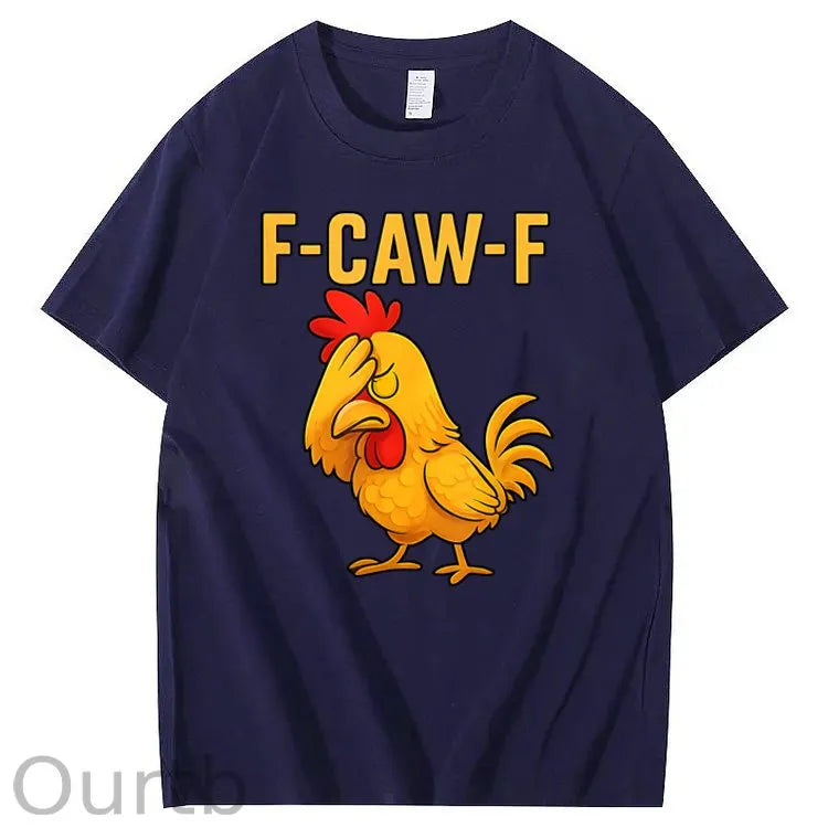 F-Caw-F Helpless Chicken Pattern100% Cotton T-Shirt