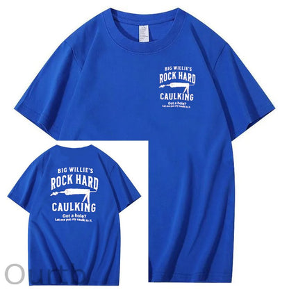 Big Willie’s Rock Pattern Print Crew Neck T-Shirt