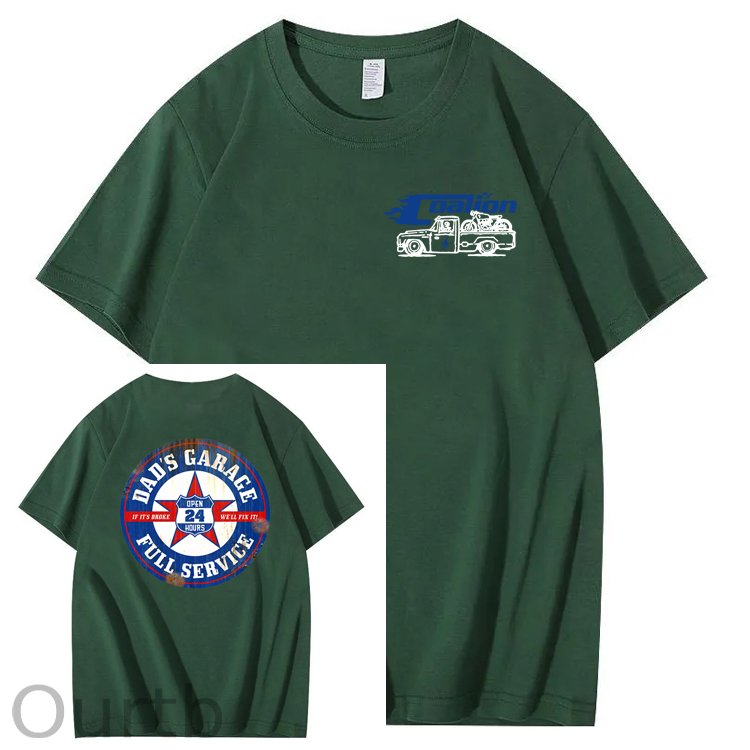 Dad's Garage Full Service If It's Broke We'll Fix It Printed Men's T-shirt