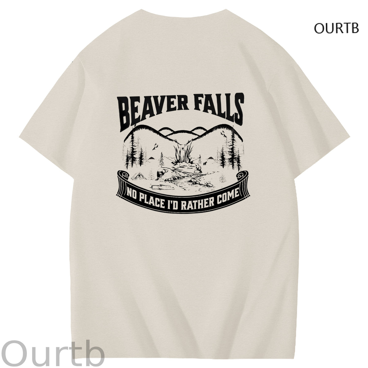 Beaver Falls No Place I'd Rather Come Funny Adoult Art Pattern Print T-Shirt