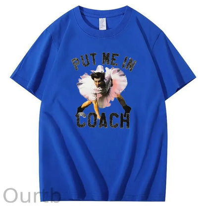 Funny Put Me in Coach Jim Carey Pattern Crew Neck T-Shirt